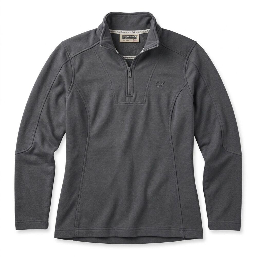 Stormy Kromer Made in‎ USA Wool Blend 1/4 Zip Pullover Charcoal Grey Small